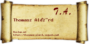 Thomasz Alárd névjegykártya